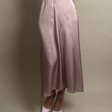 Satin Paneled Slip Skirt