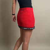 Red Tweed Mini Skirt