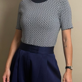 Shoulder Button Mid-Sleeve Top