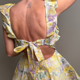 Harmony Frilled Mini Dress - Citrus Garden Print 