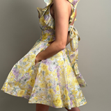 Harmony Frilled Mini Dress - Citrus Garden Print 