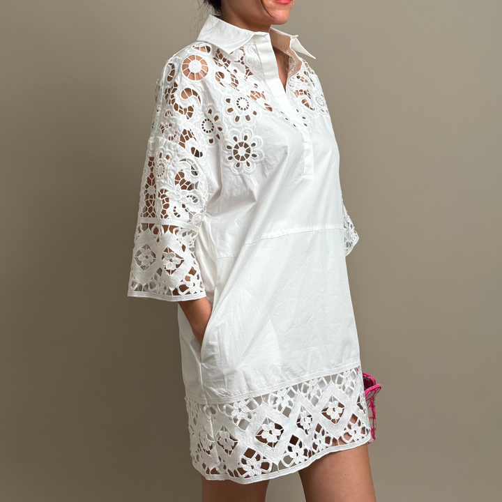 Lace Detailed Shirt Dress