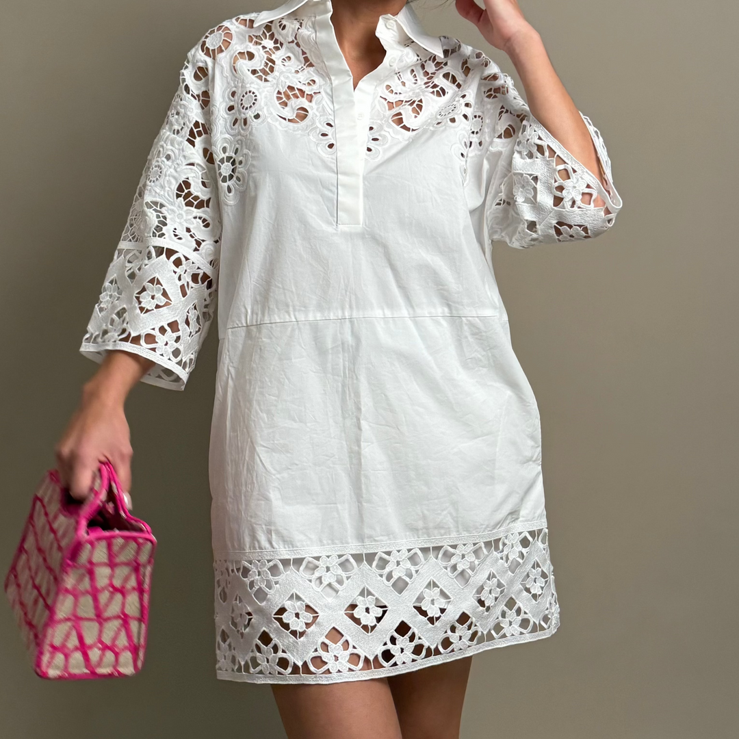Lace Detailed Shirt Dress