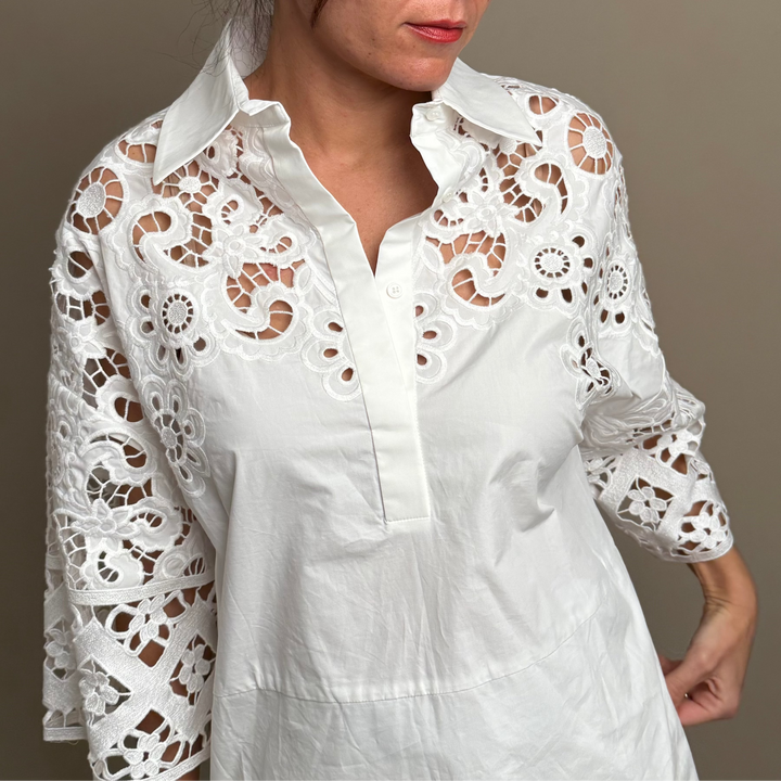 Lace Detailed Shirt Dress