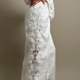 Halliday Lace-Trimmed Ramie Shirt & Wide-Leg Pants Set