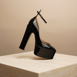 Tan-Go patent-leather platform pump 180mm