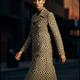 Matelassã© Double-Breasted Coat In Gold