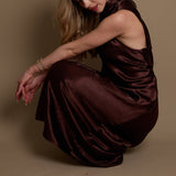 High Neck Satin Dress