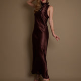 High Neck Satin Dress