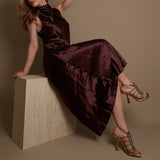 High Neck Satin Dress