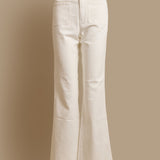 Stretch Cotton Flared Trousers
