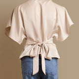 Tie-Waist Satin Top