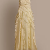 Allairie Butter Yellow Ruffle Dress