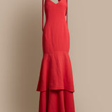 Domingo Tiered Bow-detailed Crepe Gown