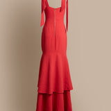 Domingo Tiered Bow-detailed Crepe Gown