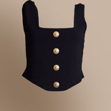 saga square neck knit top