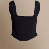 saga square neck knit top