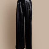 Vegan Leather Low Rise Pants