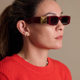 Burgundy Roman Stud Sunglasses