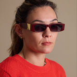 Burgundy Roman Stud Sunglasses