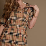 Checkered Shirt Dress
