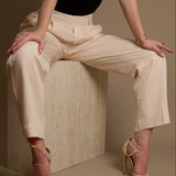 Beige Satin Trousers