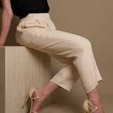 Beige Satin Trousers