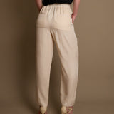 Beige Satin Trousers