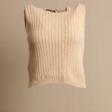 Sleevless Back Button Knit