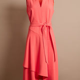 Crossover-Hem Midi Dress