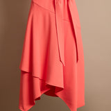 Crossover-Hem Midi Dress