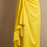 Pleated Draped Midi Dress