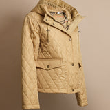 Cropped Quilted Hooded Jacket