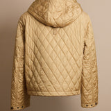 Cropped Quilted Hooded Jacket