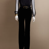 Velvet Straight-cut Trousers