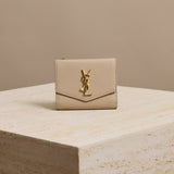 Chevron Leather Fold Wallet