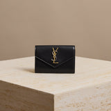 Two-tone Logo Leather Compact Wallet