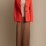 Textured Fringe Midi-Skirt