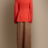 Textured Fringe Midi-Skirt