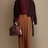 Wool-Blend Burnt Orange Trousers