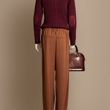 Wool-Blend Burnt Orange Trousers