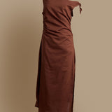Off the Shoulder Midi Dress (Small to Size - SIZE UP)