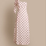 One Shoulder Polka-dot Midi Dress