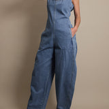 Barrel-leg Denim Jumpsuit