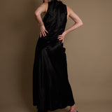 High Neck Satin Dress