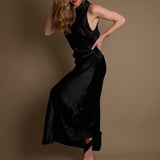 High Neck Satin Dress