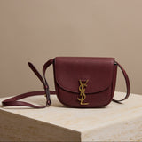 YSL - Saint Laurent Kaia Small Leather Shoulder Bag Army Green