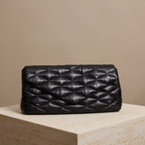 Saint Laurent Sade Puffy Clutch Bag Green Leather