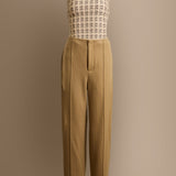 Wool-Blend Camel Trousers