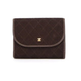 Brown Quilted Suede Chain Handbag